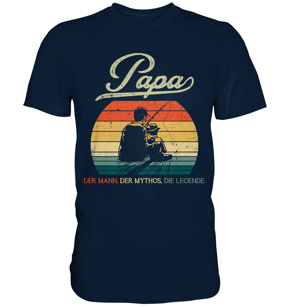 Angler Papa Sohn Angeln Vatertag Geschenk Vater T-Shirt