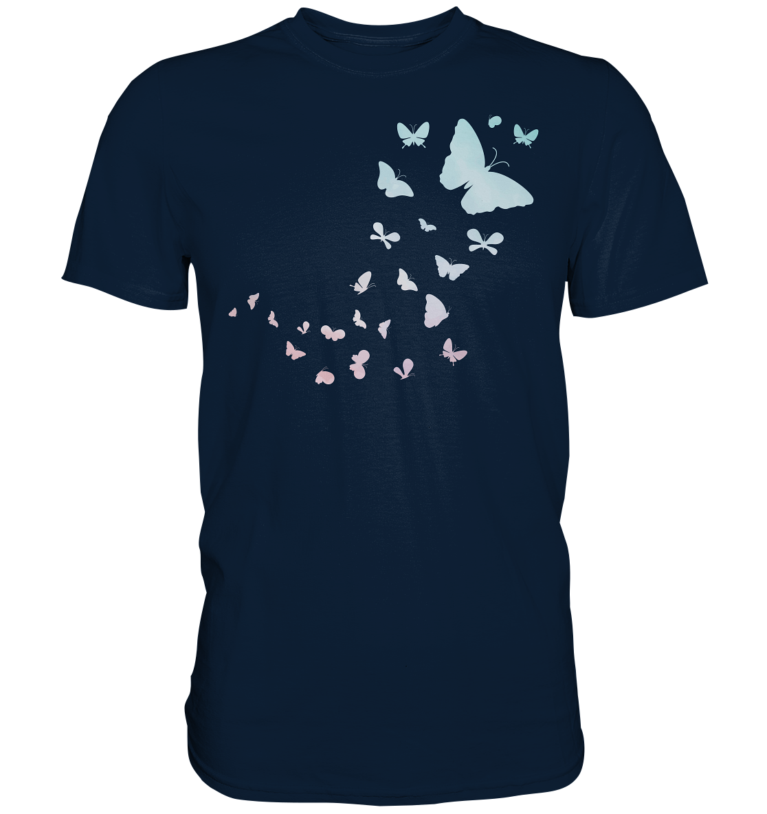 Frauen Pastel Bunte Schmetterlinge T-Shirt