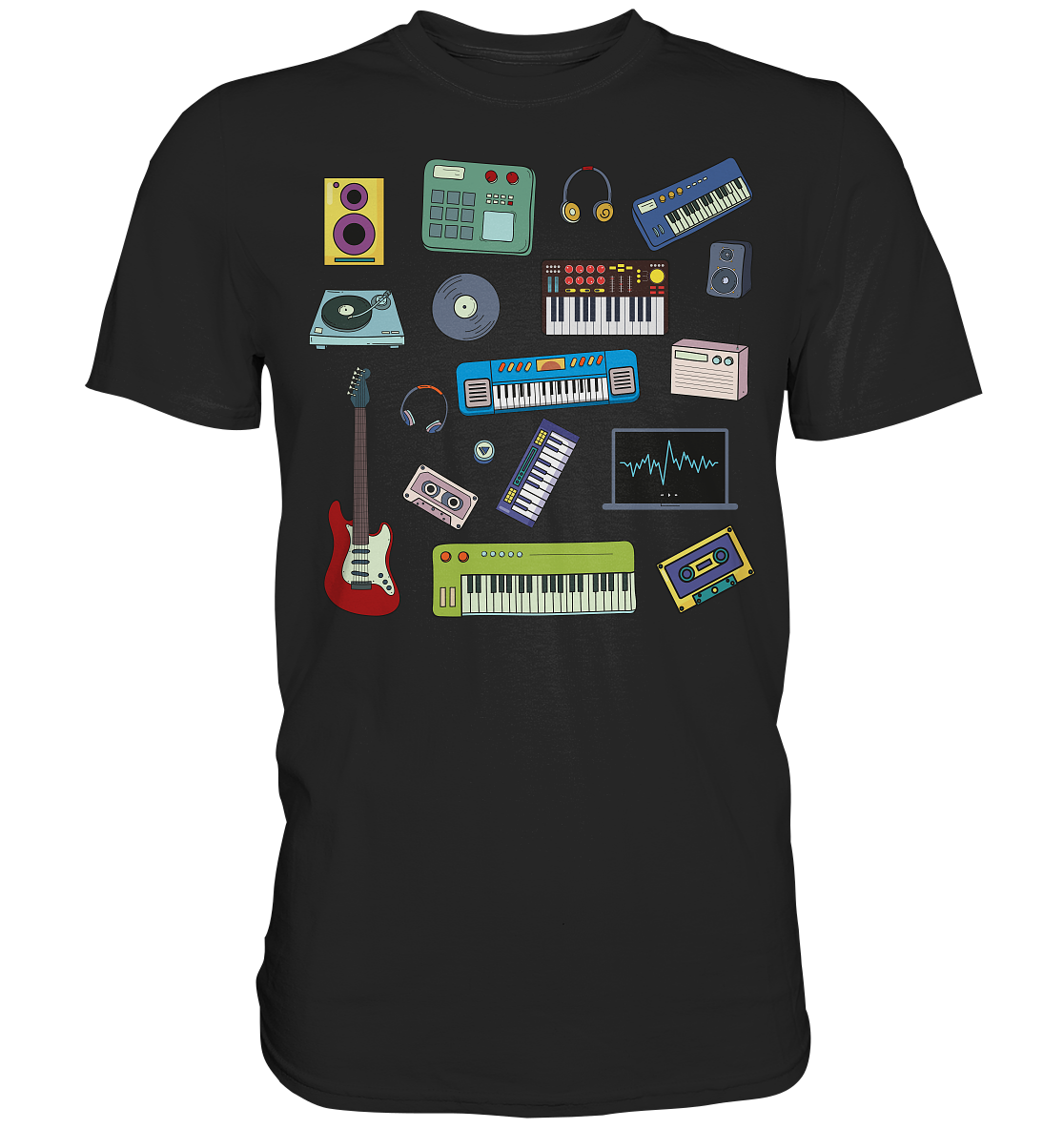 Retro Synthesizer Gitarre Musikproduzent T-Shirt
