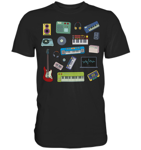 Retro Synthesizer Gitarre Musikproduzent T-Shirt