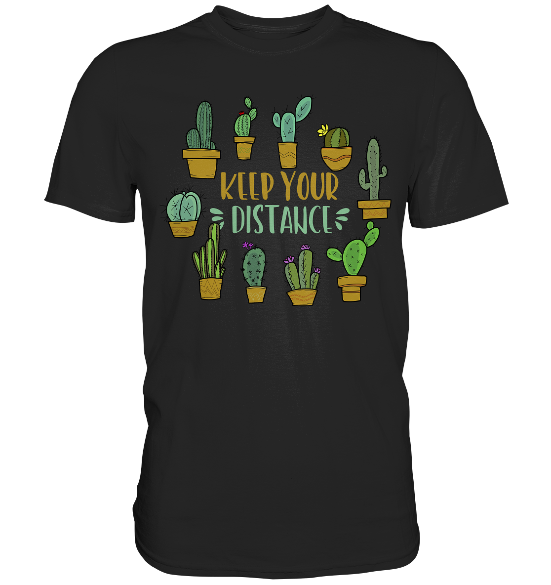 Abstand Halten Lustiges Kaktus T-Shirt