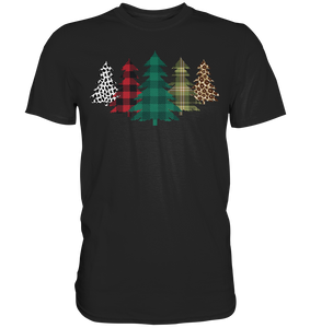 Weihnachtsshirt Leopard Karierter Weihnachtsbaum Weihnachtsoutfit Weihnachten T-Shirt