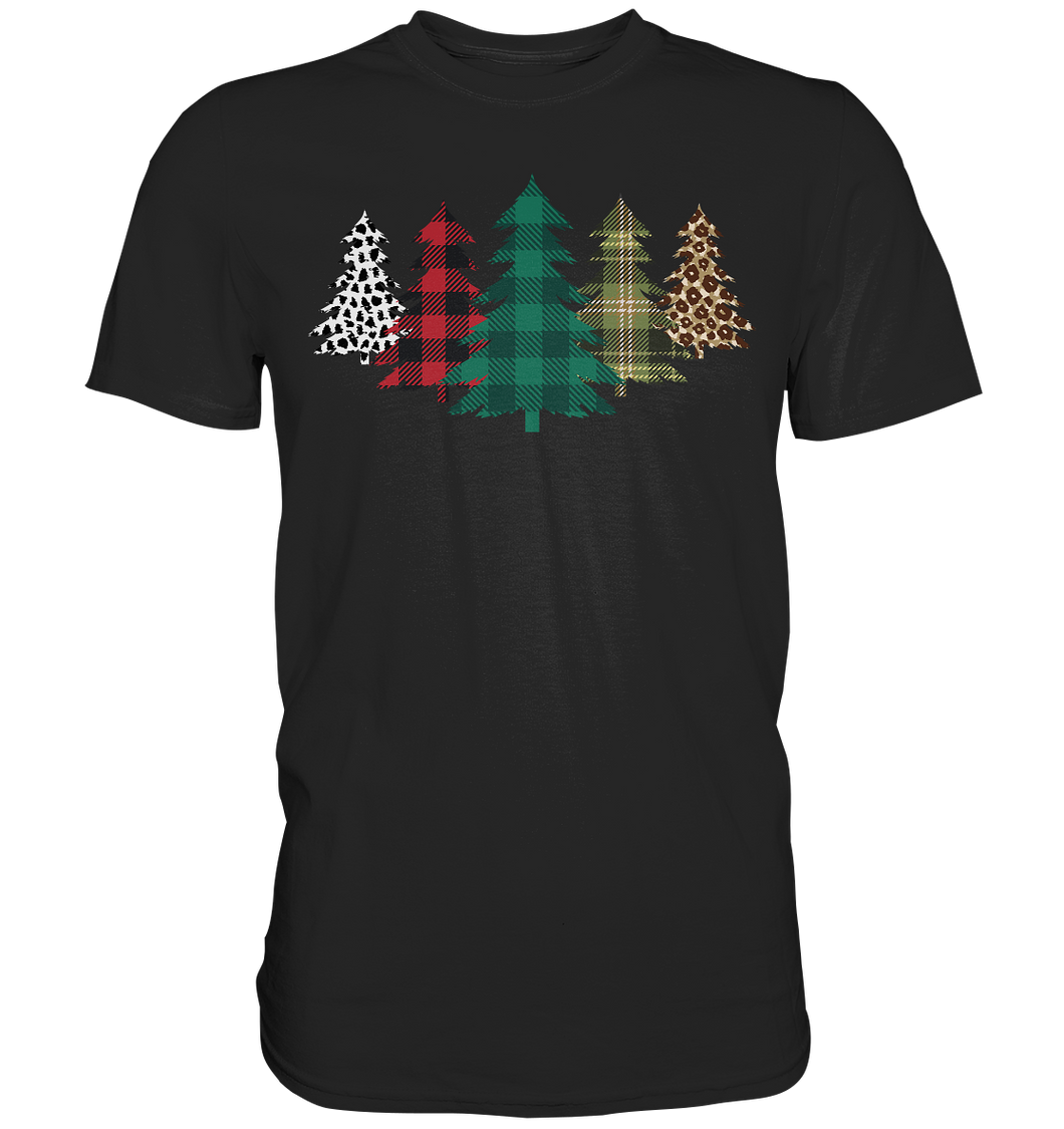 Weihnachtsshirt Leopard Karierter Weihnachtsbaum Weihnachtsoutfit Weihnachten T-Shirt