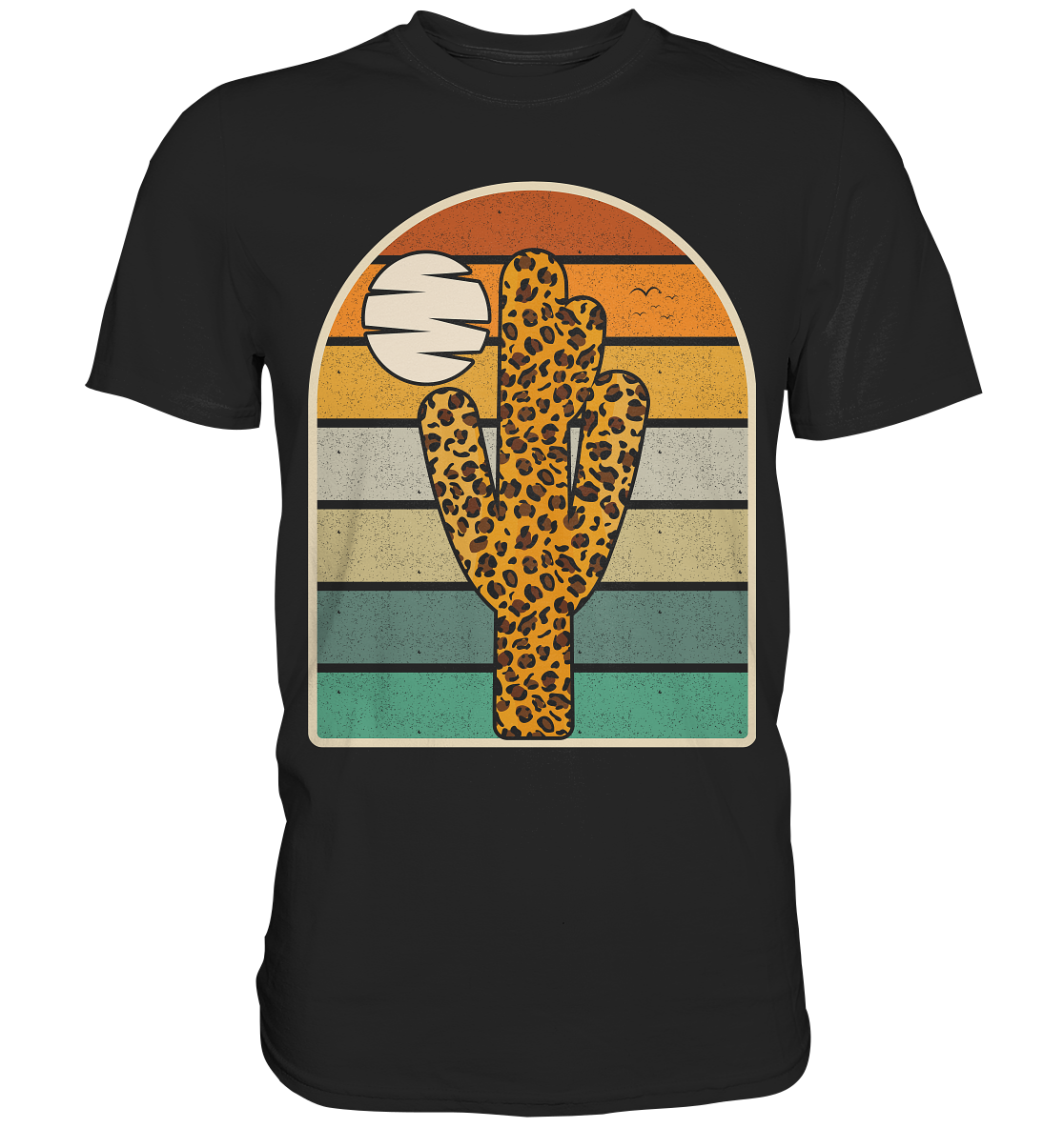Kaktus Leopard Retro Pflanzen T-Shirt