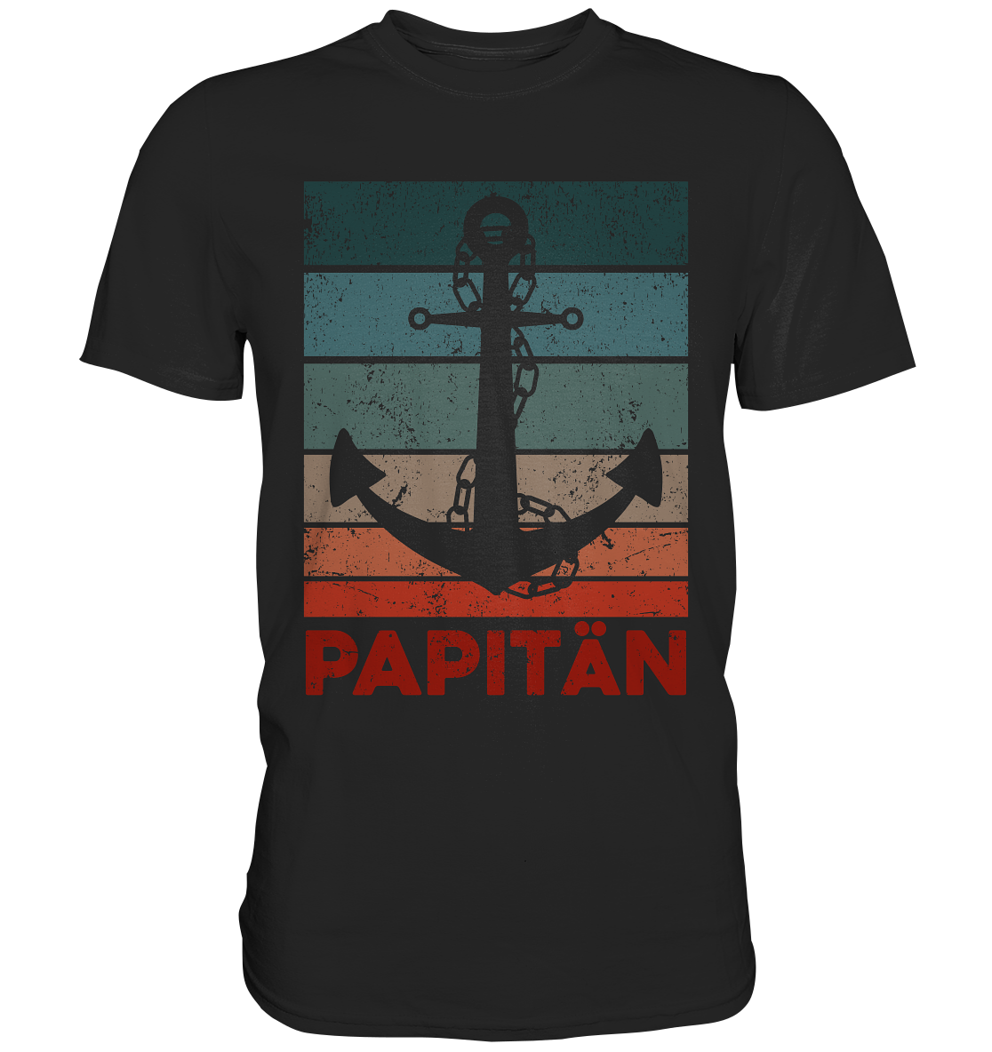 Papitän Segel Papa Kapitän Vatertag Bootfahrer Vater T-Shirt