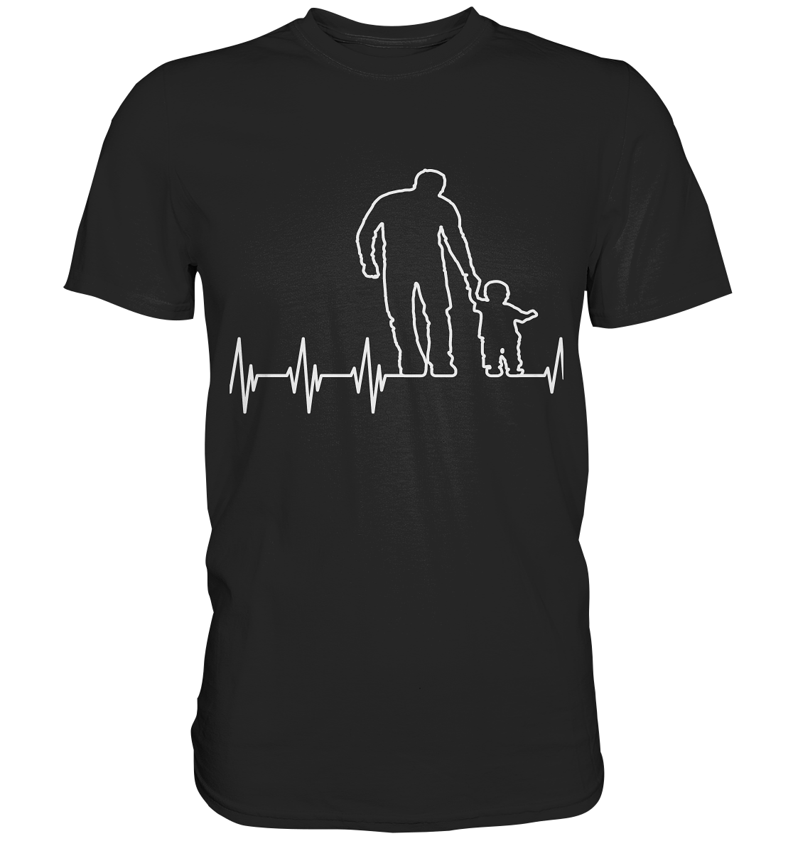 Vater und Sohn Freundschaft Herzschlag Herren Premium Shirt