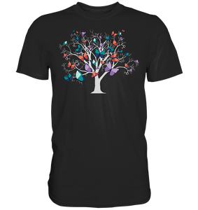 Frauen Bunter Schmetterling Baum T-Shirt
