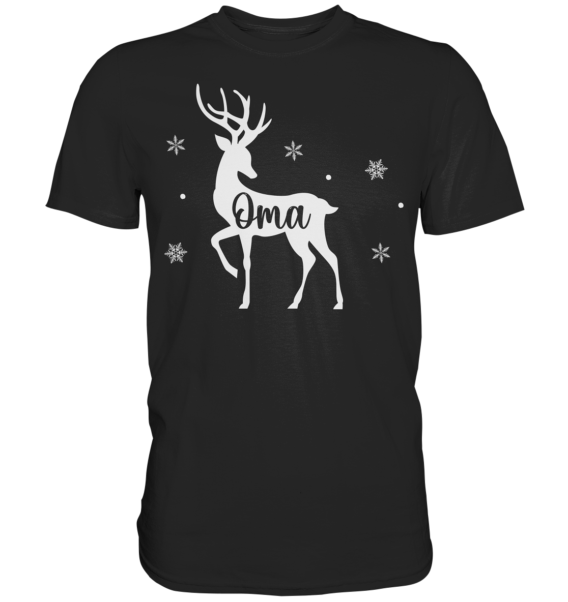 Oma Rentier Weihnachtsoutfit Xmas Schneeflocken Weihnachten T-Shirt