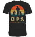 Opa Enkel und Enkelin Großvater Papa Vater T-Shirt - Premium Shirt