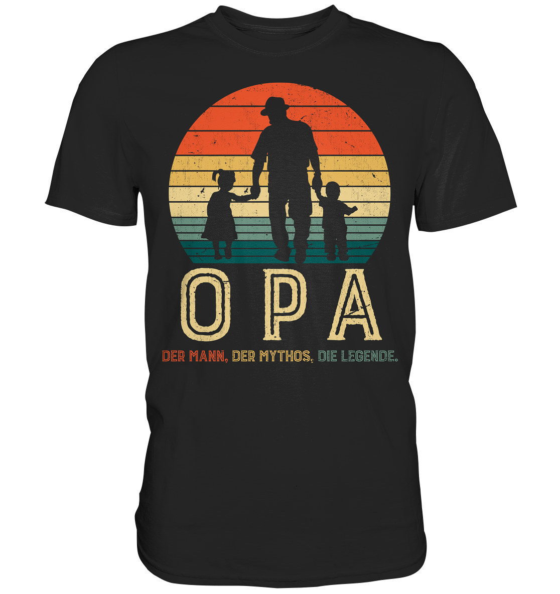 Opa Enkel und Enkelin Großvater Papa Vater T-Shirt - Premium Shirt
