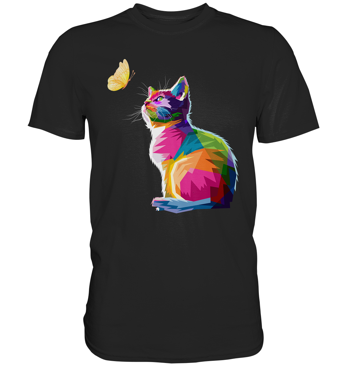Schmetterling Mädchen Frauen Katzen T-Shirt