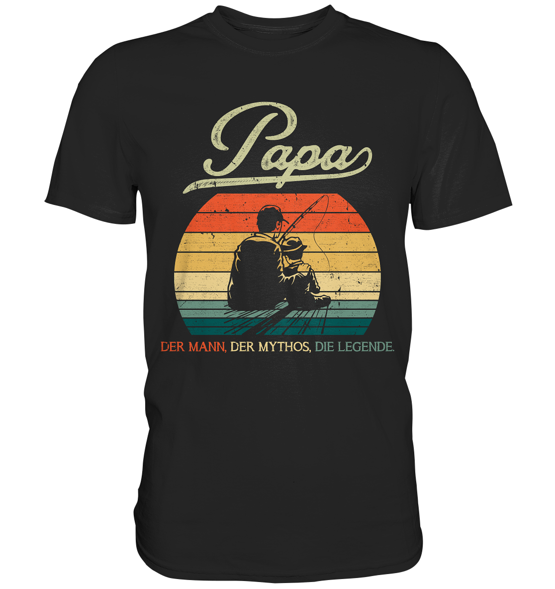 Angler Papa Sohn Angeln Vatertag Geschenk Vater T-Shirt