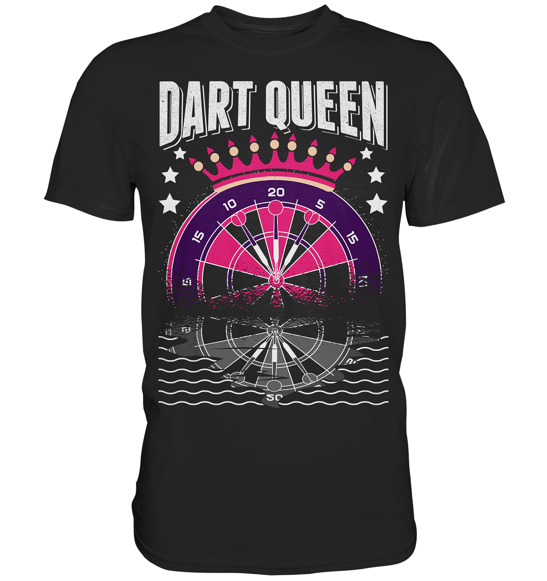 Dart Königin Pfeil Dartscheibe Dartpfeile T-Shirt
