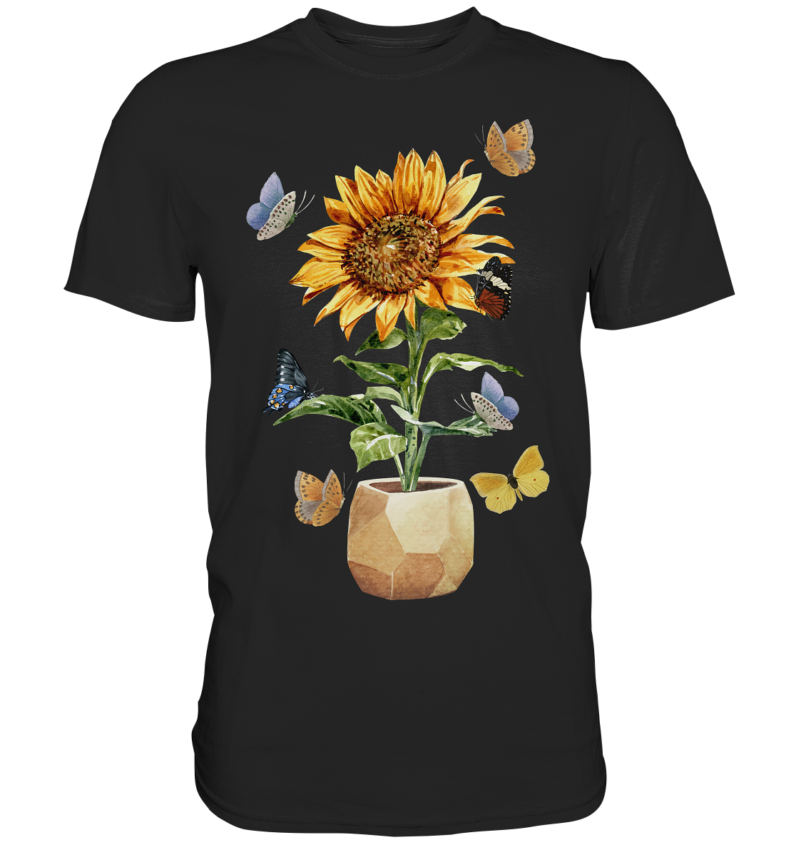 Schmetterling Sonnenblumen Shirt Gärtner Geschenk Garten