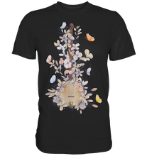 Laden Sie das Bild in den Galerie-Viewer, Banjo Frauen Blumen Schmetterling T-Shirt
