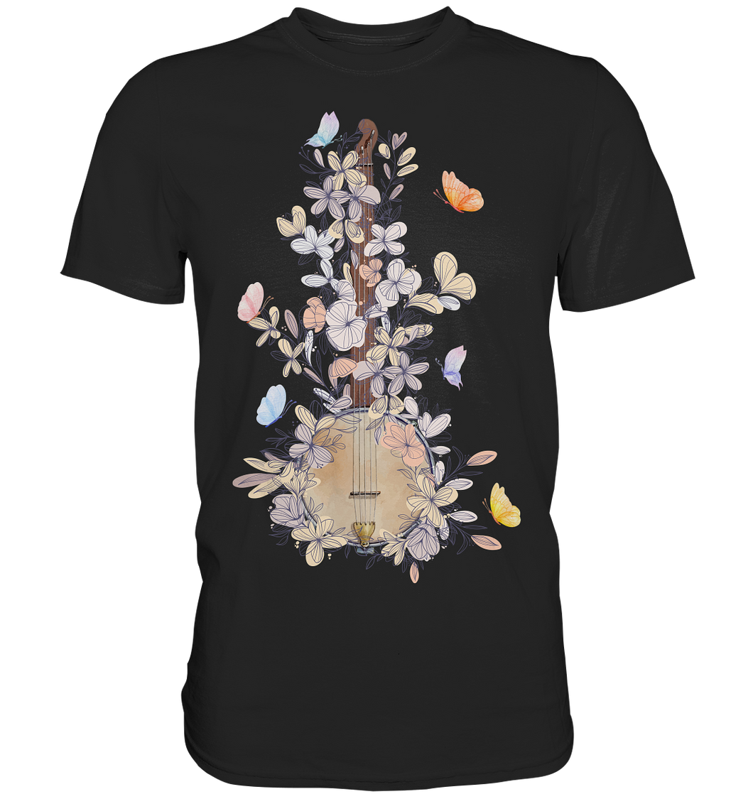 Banjo Frauen Blumen Schmetterling T-Shirt