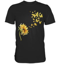 Laden Sie das Bild in den Galerie-Viewer, Sonnenblume Sommer Schmetterlinge T-Shirt
