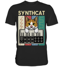 Laden Sie das Bild in den Galerie-Viewer, Modularer Synthesizer Analog Vintage Katze Wellen T-Shirt
