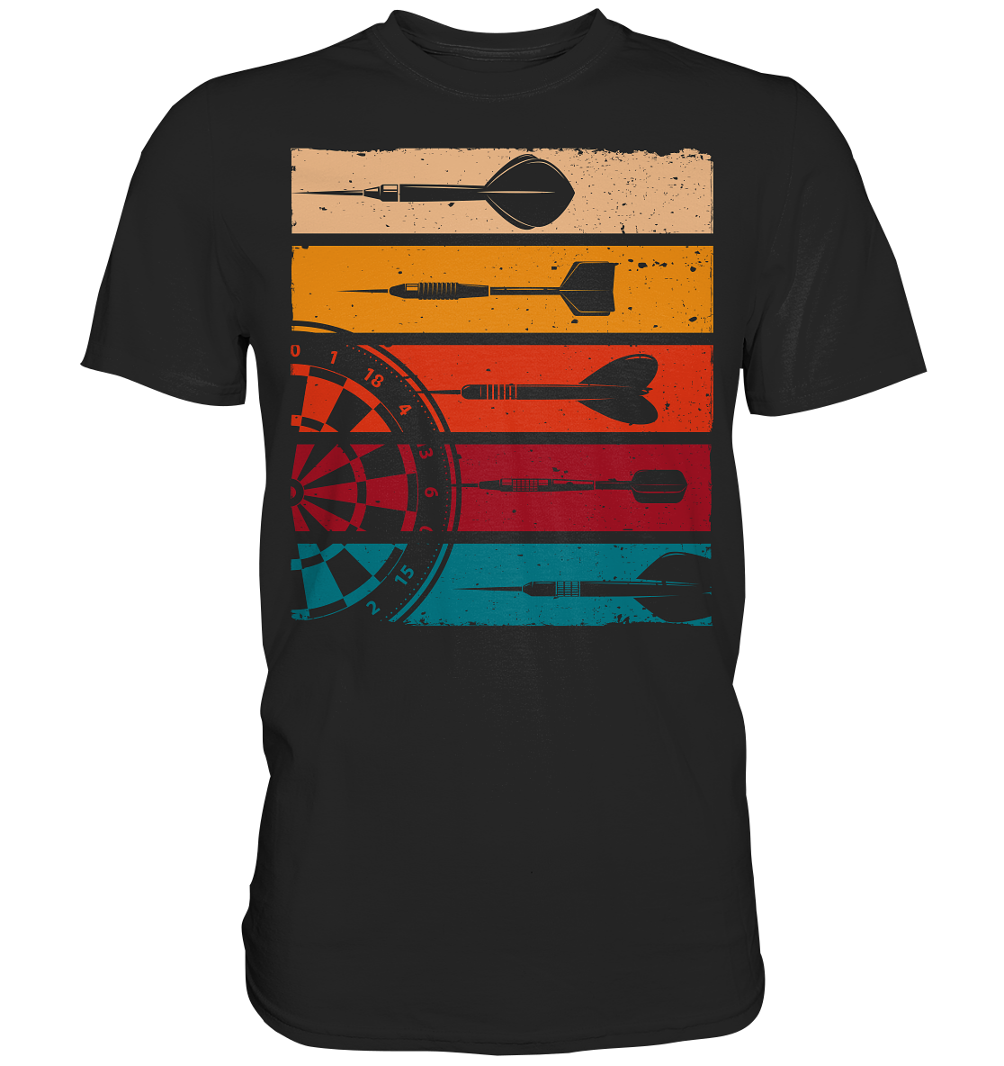 Retro Dartscheibe Dart Team Darts Pfeile T-Shirt