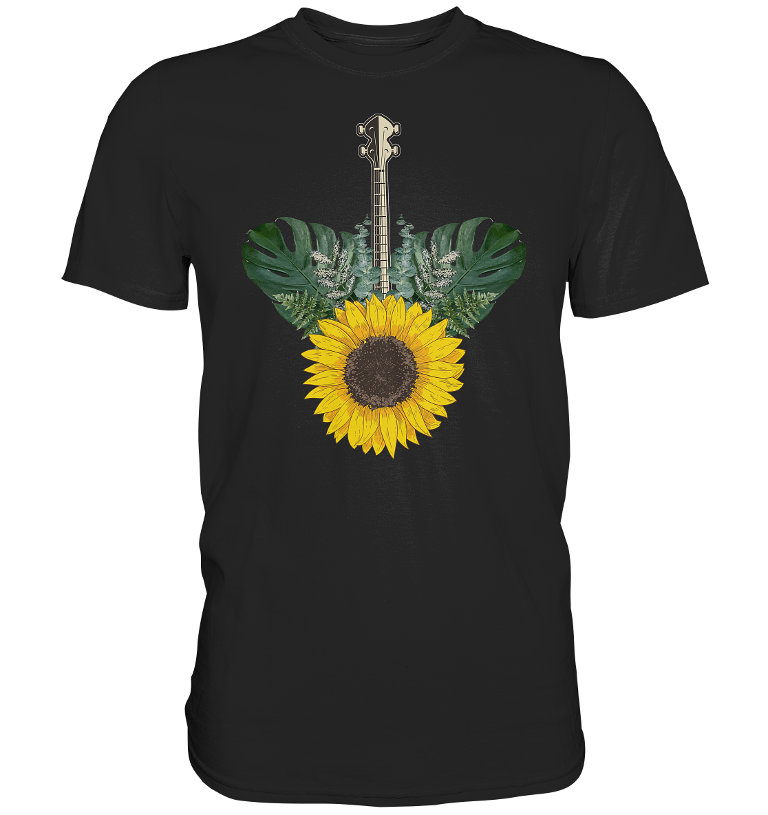 Ukulele Sonnenblumen T-Shirt Garten Hawaii Motiv Gärtner Geschenk
