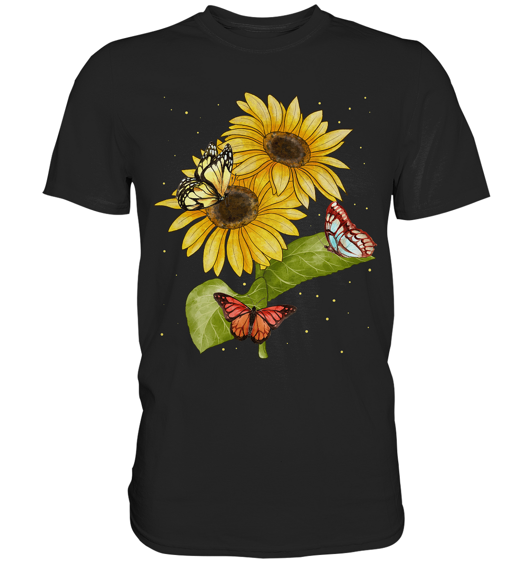 Sonnenblumen Schmetterlinge T-Shirt