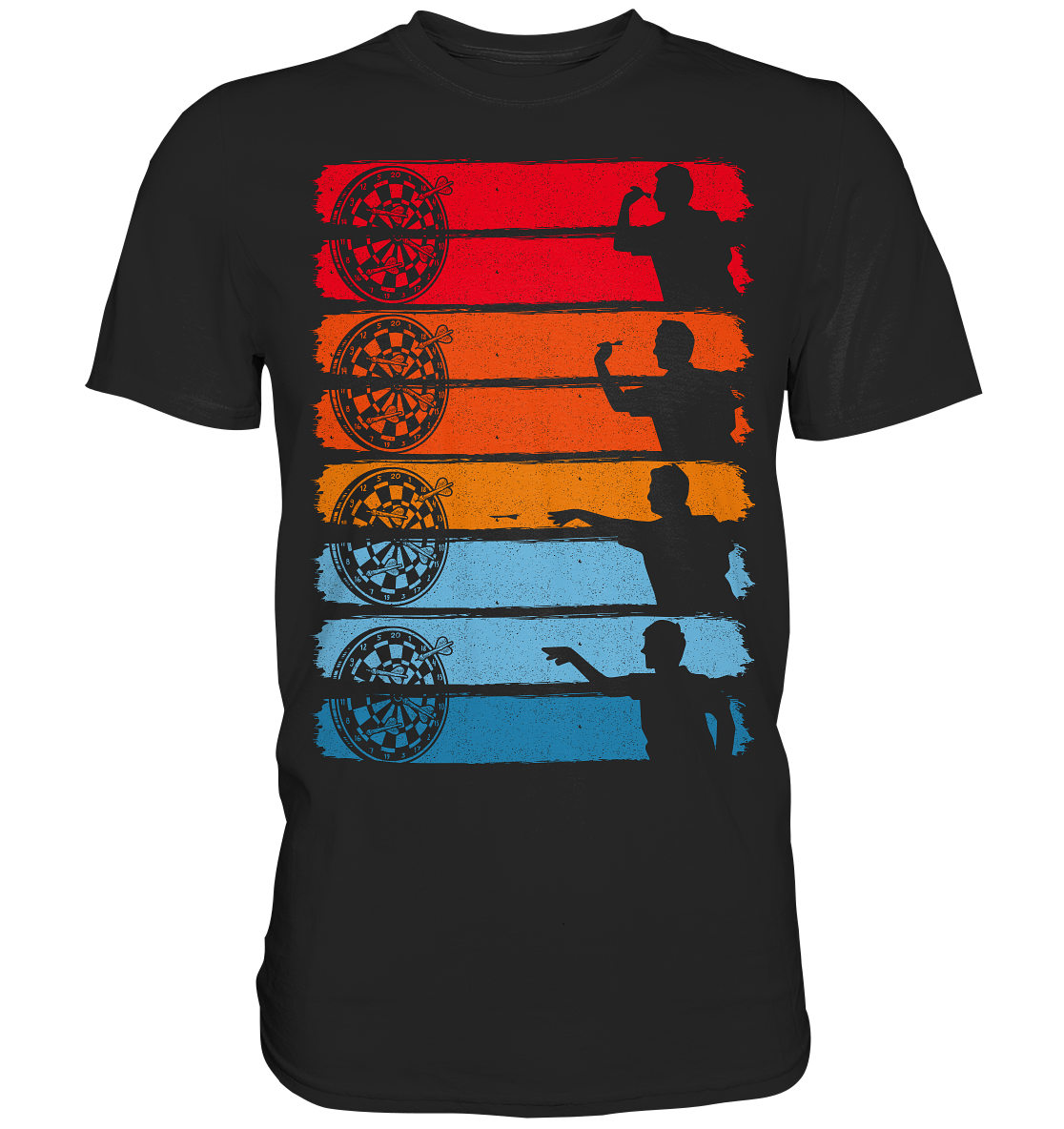 Retro Dart Wurf Dartscheibe Bullseye Darts T-Shirt