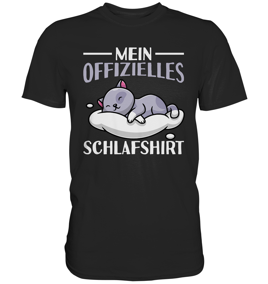 Offizielles Schlafshirt Nachthemd Schlafanzug Pyjama Schlafen Katze T-Shirt