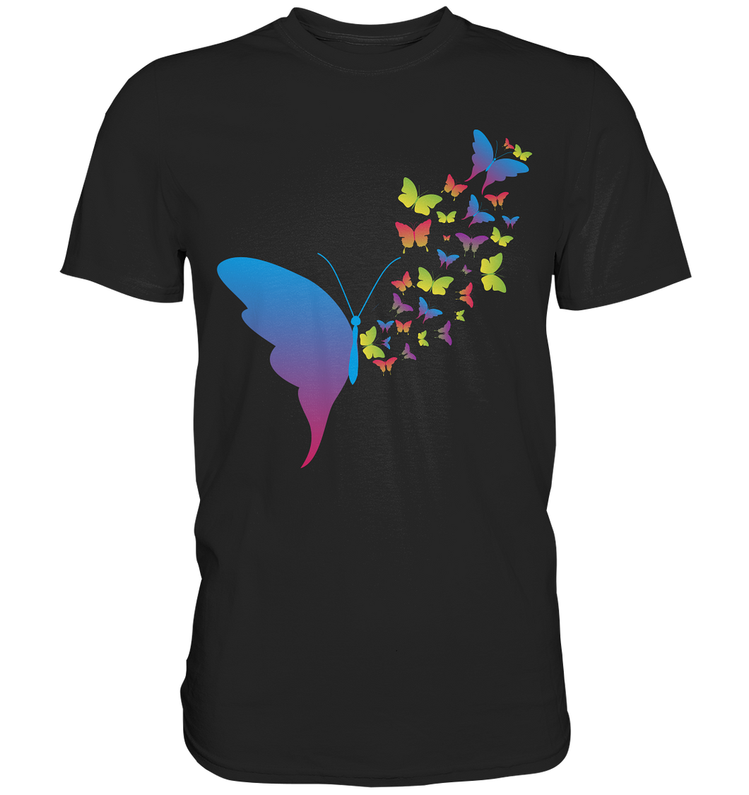 Bunte Schmetterlinge Silhouette T-Shirt