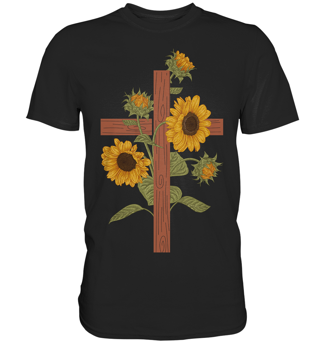Religion Sonnenblumen Kreuz T-Shirt Christlicher Gärtner Geschenk