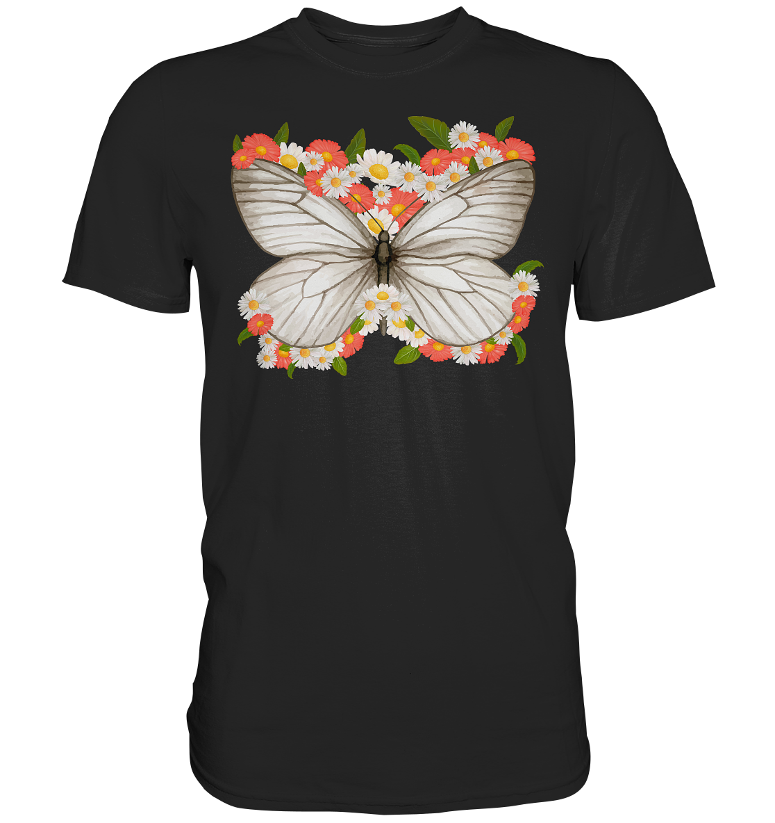 Frauen Blumen Schmetterling T-Shirt