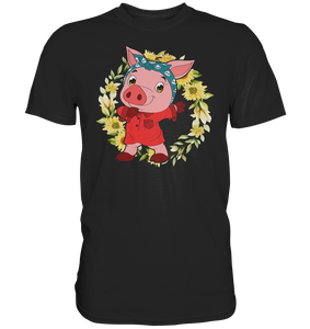 Schweinchen Sonnenblumen T-Shirt Dabbing Schwein Gärtner Geschenk