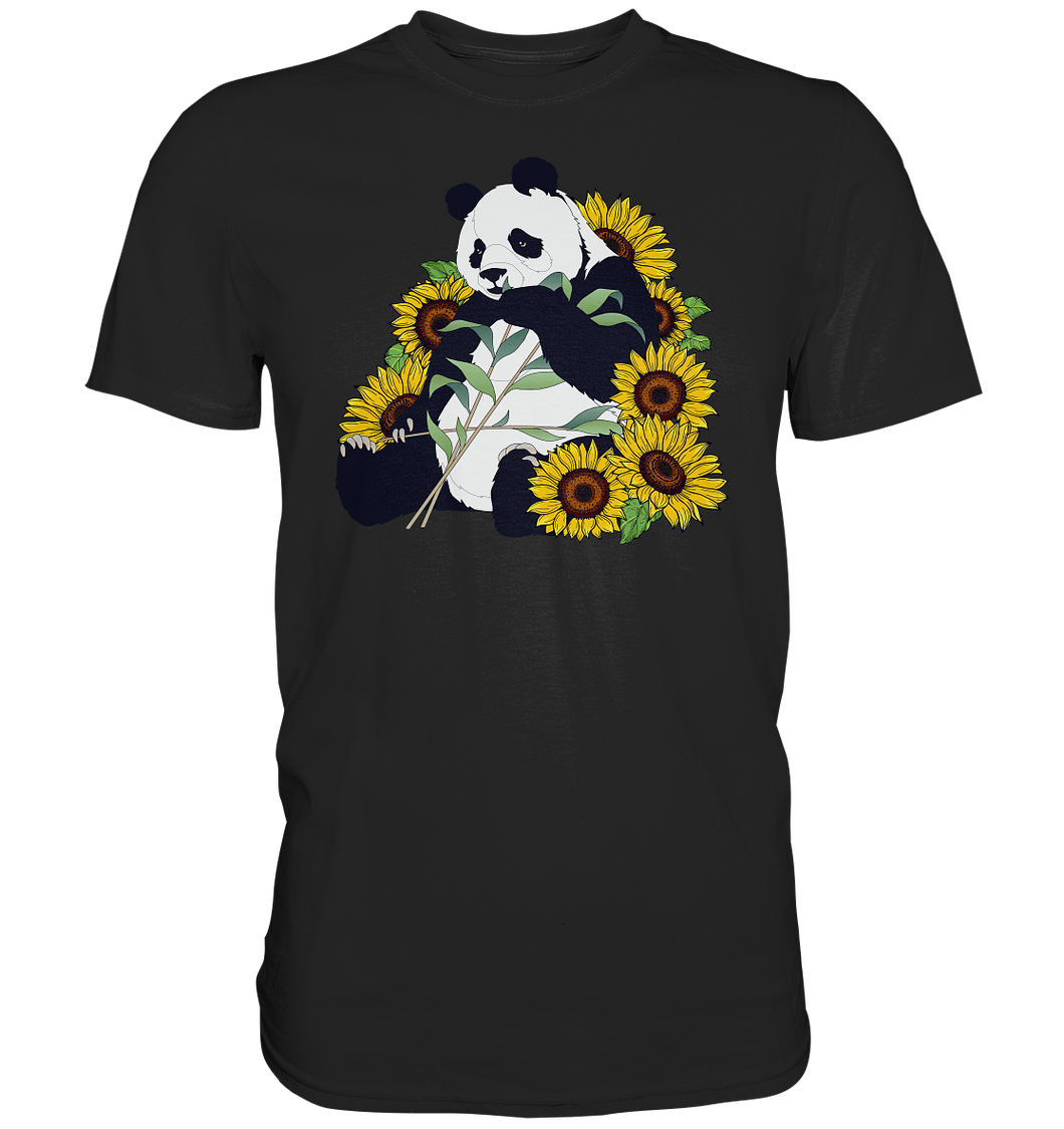 Panda Sonnenblumen T-Shirt Garten Motiv Gärtner Geschenk