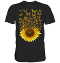 Frauen Sonnenblume Schmetterling T-Shirt