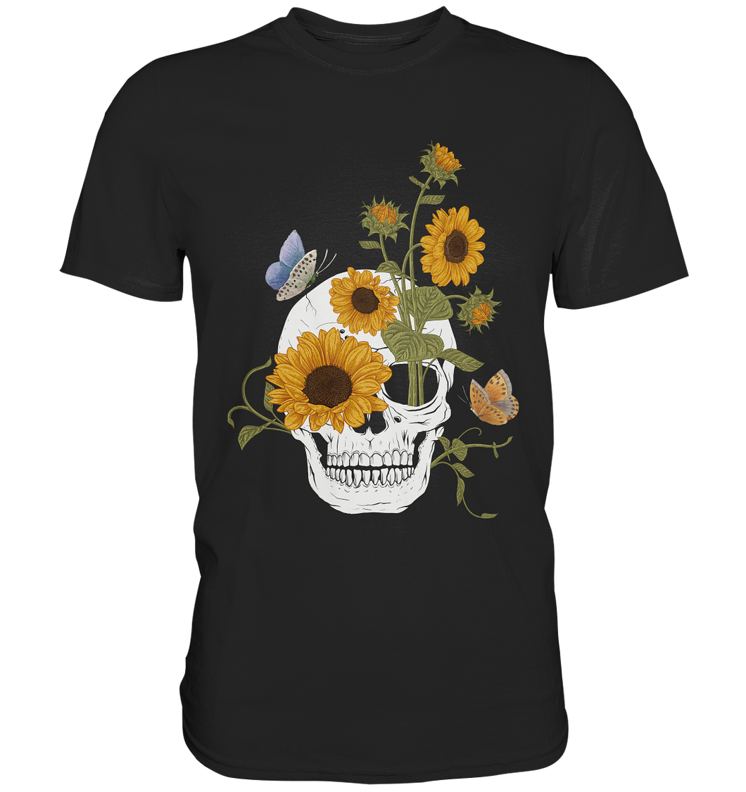 Schmetterling Totenkopf Sonnenblumen T-Shirt Gärtner Geschenk