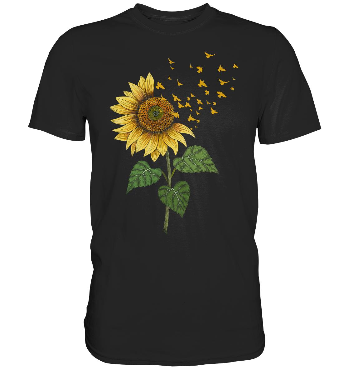 Vögel Sonnenblumen T-Shirt Garten Vogel Motiv Gärtner Geschenk