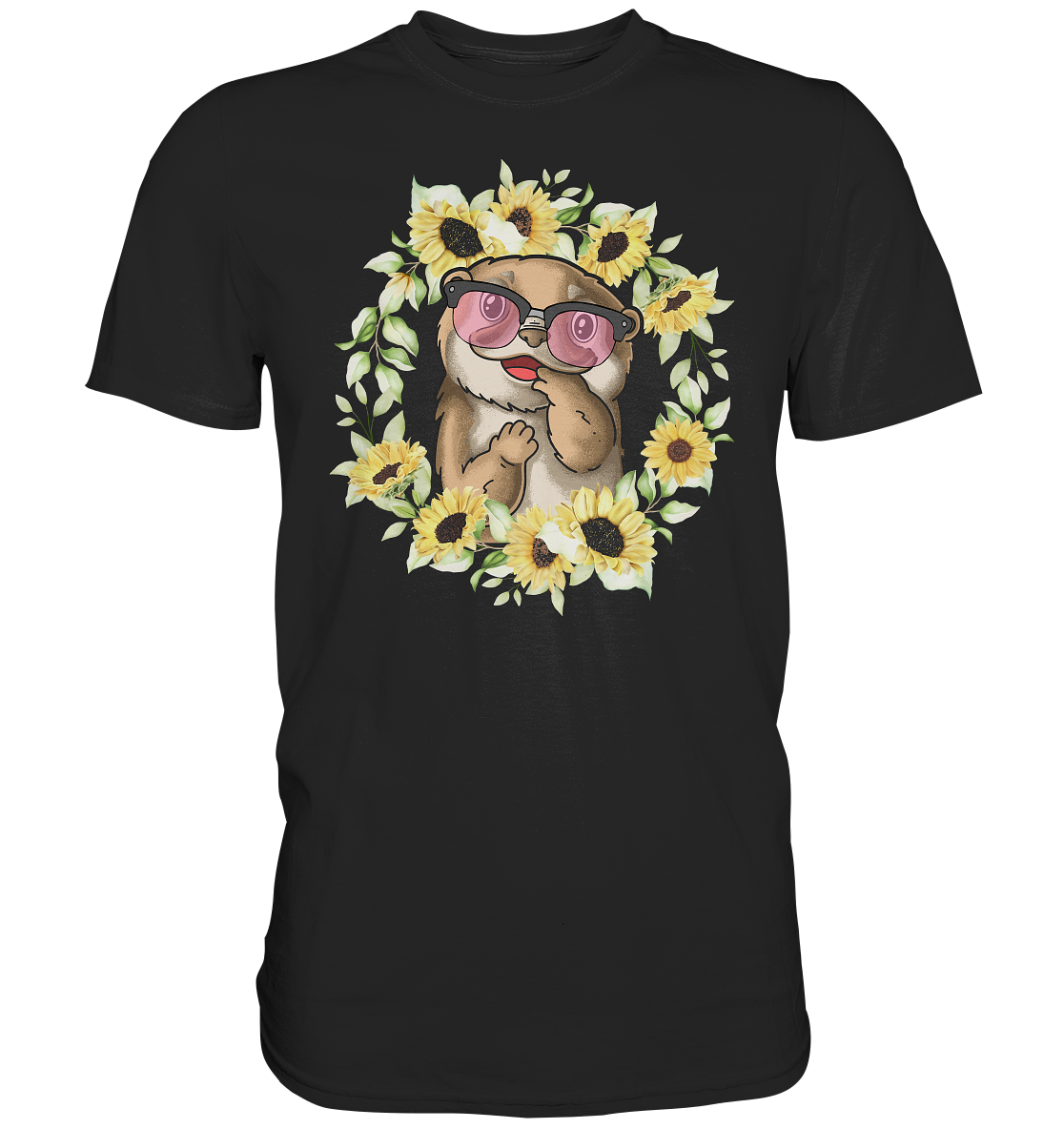 Otter Sonnenblumen Shirt Gärtner Sommer Garten Motiv