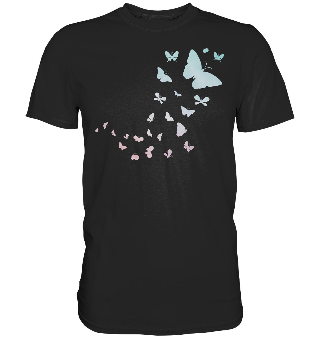 Frauen Pastel Bunte Schmetterlinge T-Shirt