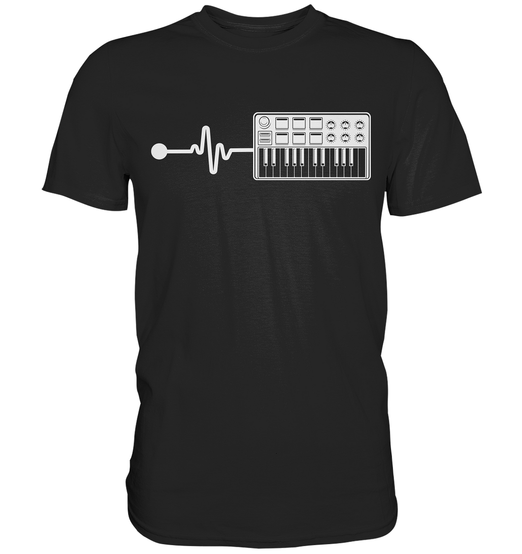 Modulares Synthesizer Keyboard Synth Heartbeat T-Shirt