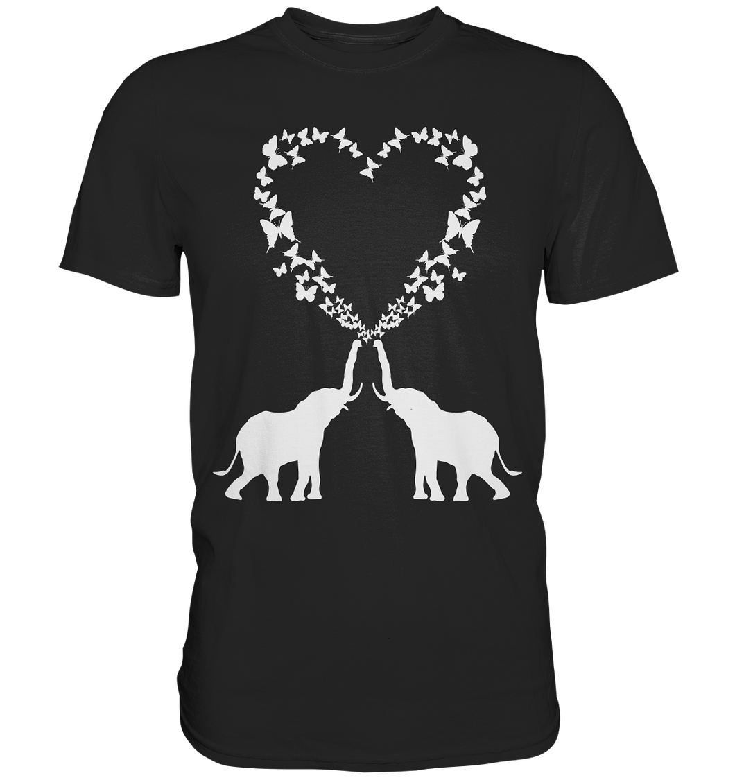Elefant Herz Schmetterling T-Shirt
