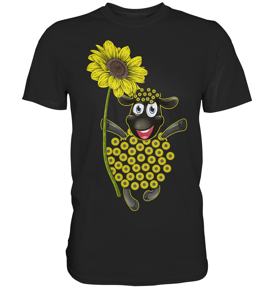 Schaf Sonnenblumen T-Shirt Lustiges Gärtner Geschenk Garten