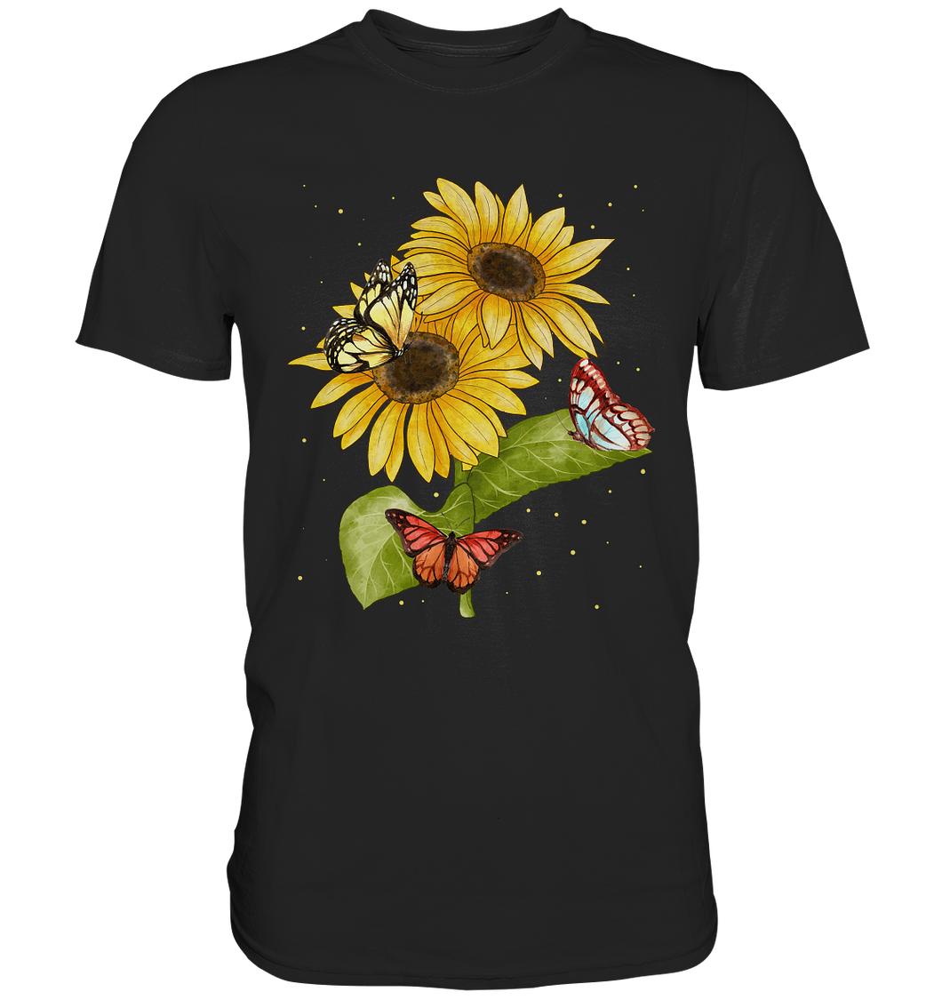 Schmetterlinge Sonnenblumen T-Shirt Garten Geschenk Gärtner
