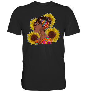 Stolze Schwarze Frau Sonnenblumen T-Shirt Gärtner Geschenk