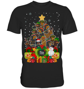 Weihnachten Dackel Weihnachtsbaum Hunde Weihnachtsoutfit T-Shirt
