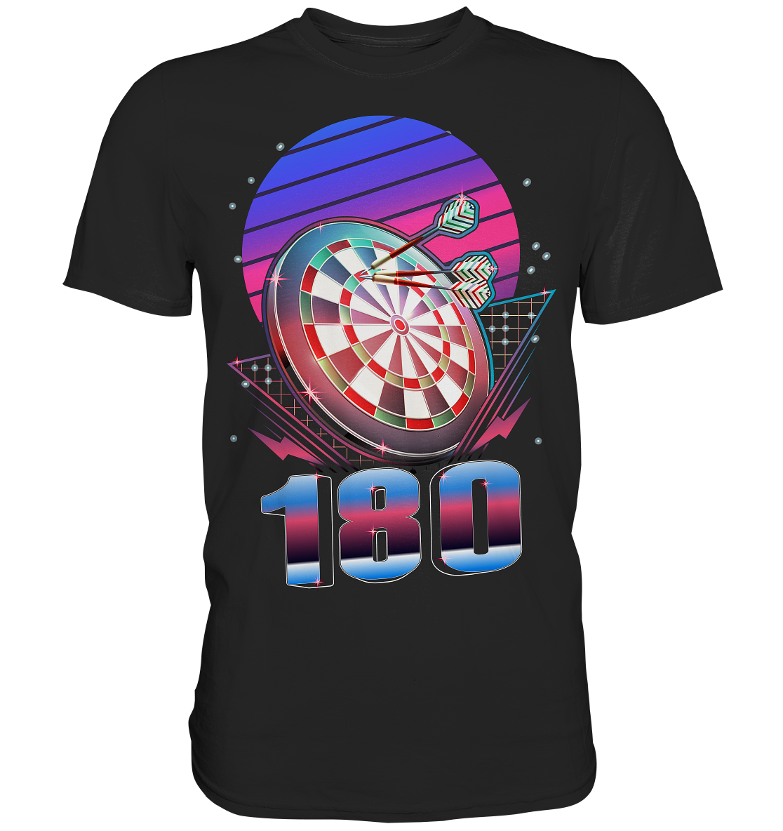 Vaporwave Dart Dartscheibe 180 Darts T-Shirt