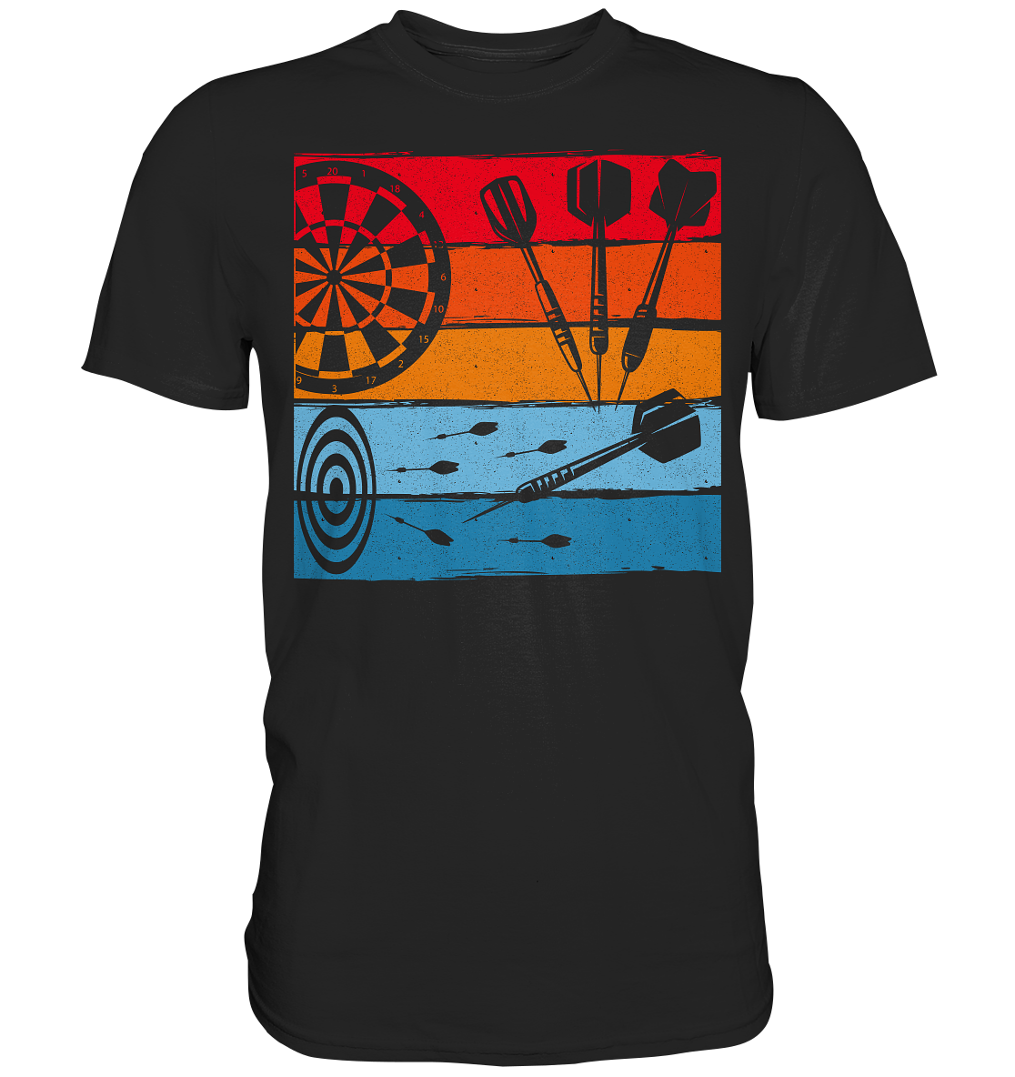 Retro Dartpfeil Dartscheibe 180 Darts T-Shirt