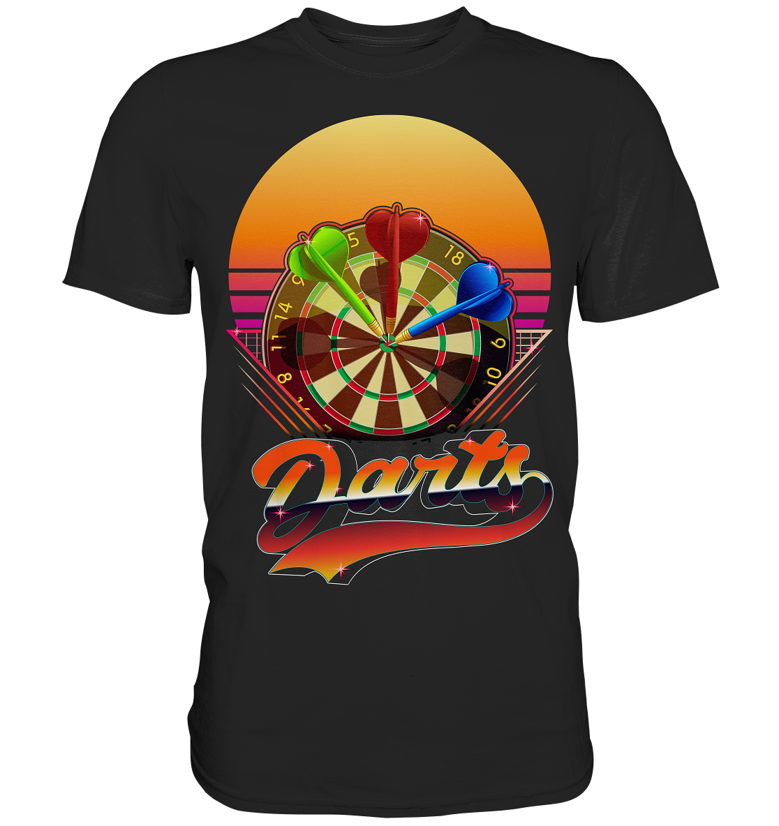 Vaporwave Dart Dartscheibe Bullseye Darts T-Shirt