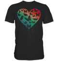 Frauen Retro Schmetterling Herz T-Shirt
