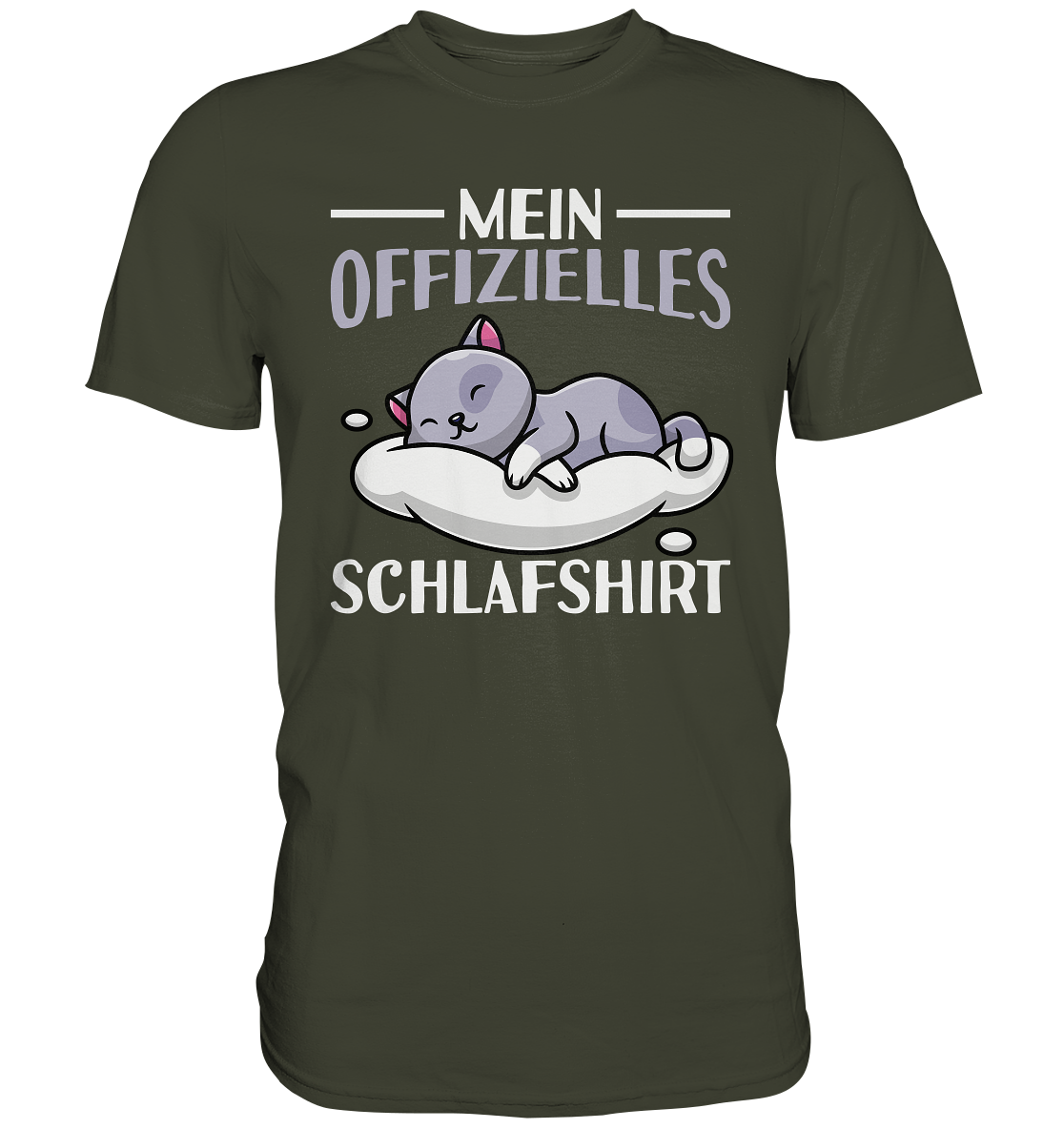 Offizielles Schlafshirt Nachthemd Schlafanzug Pyjama Schlafen Katze T-Shirt