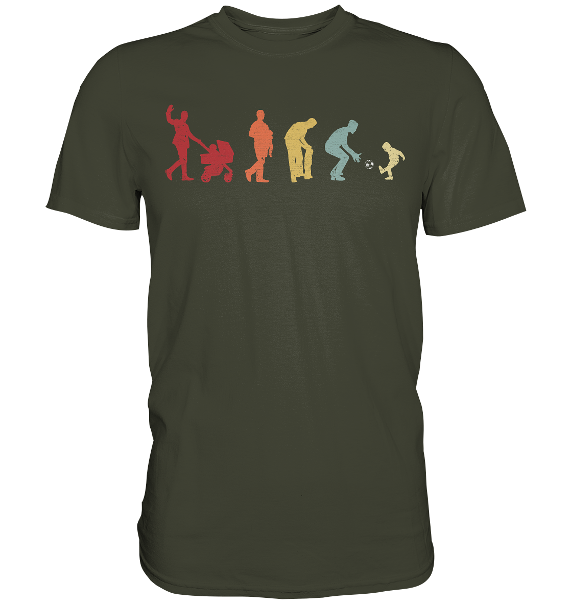 Fußball Papa Sohn Evolution Vatertag Geschenk Vater T-Shirt
