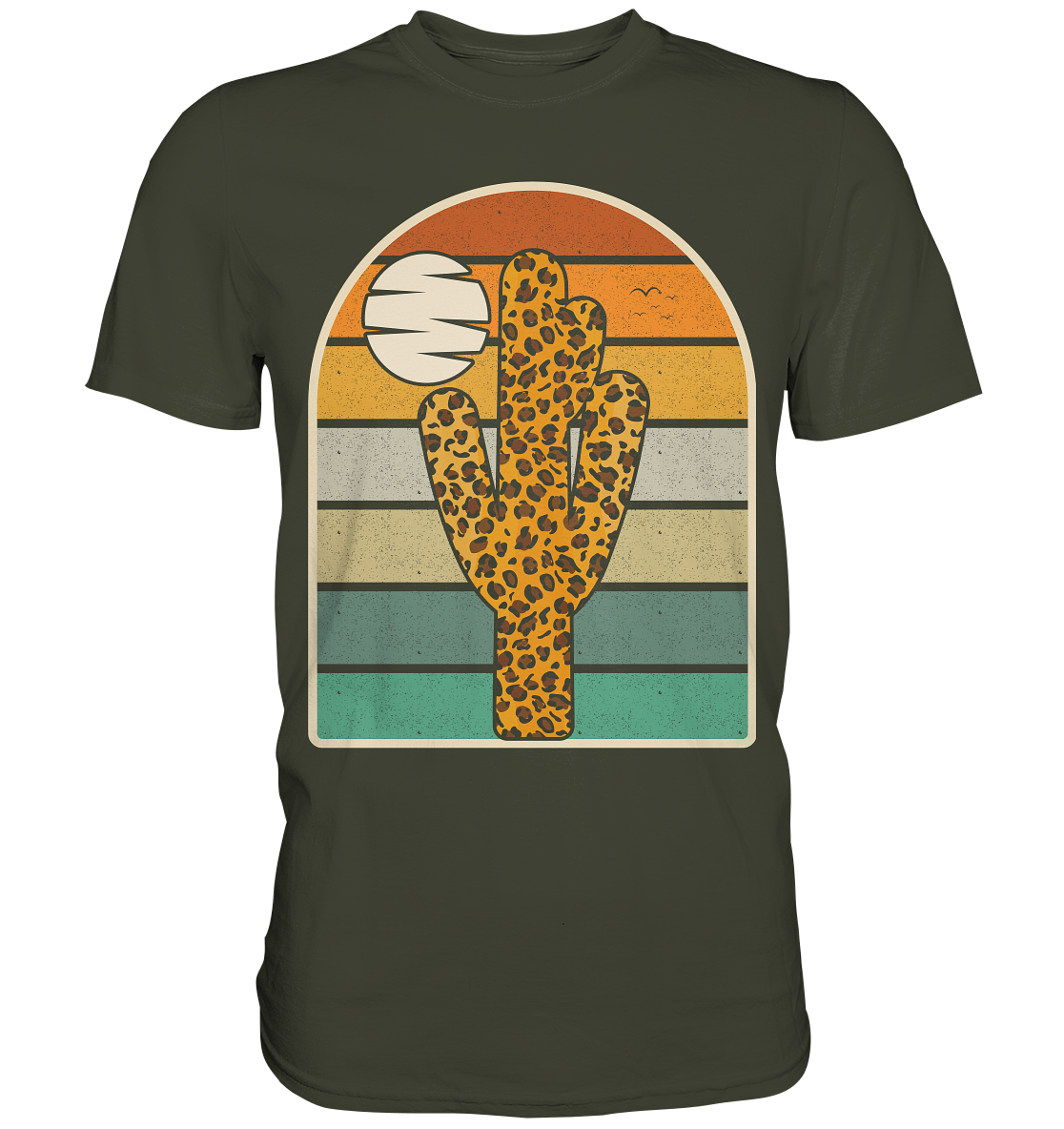Kaktus Leopard Retro Pflanzen T-Shirt